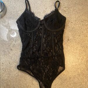 Missguided Black Lace Top